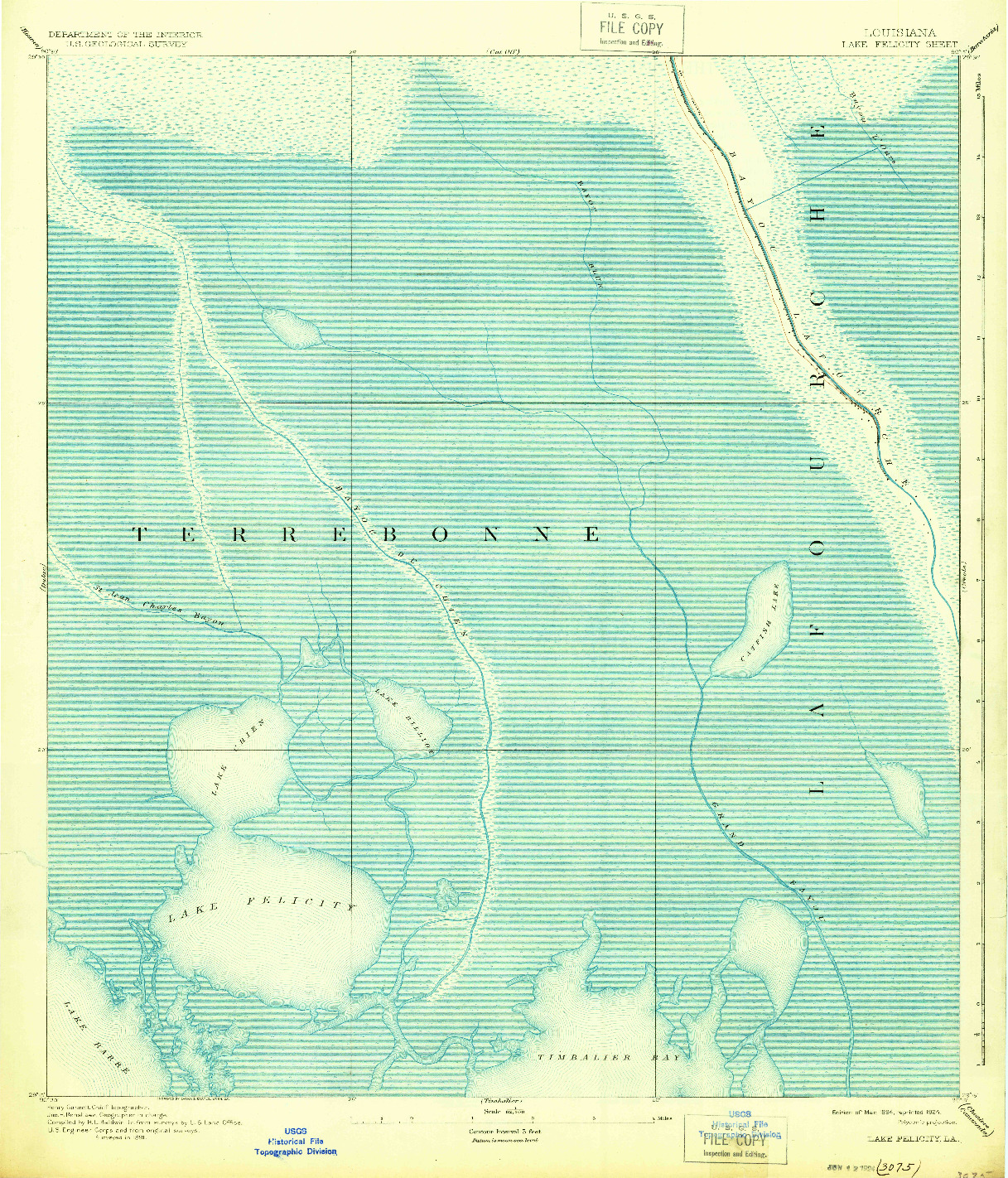 USGS 1:62500-SCALE QUADRANGLE FOR LAKE FELICITY, LA 1894