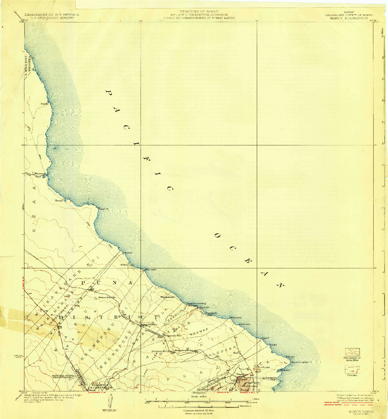 USGS 1:62500-SCALE QUADRANGLE FOR MAKUU, HI 1924