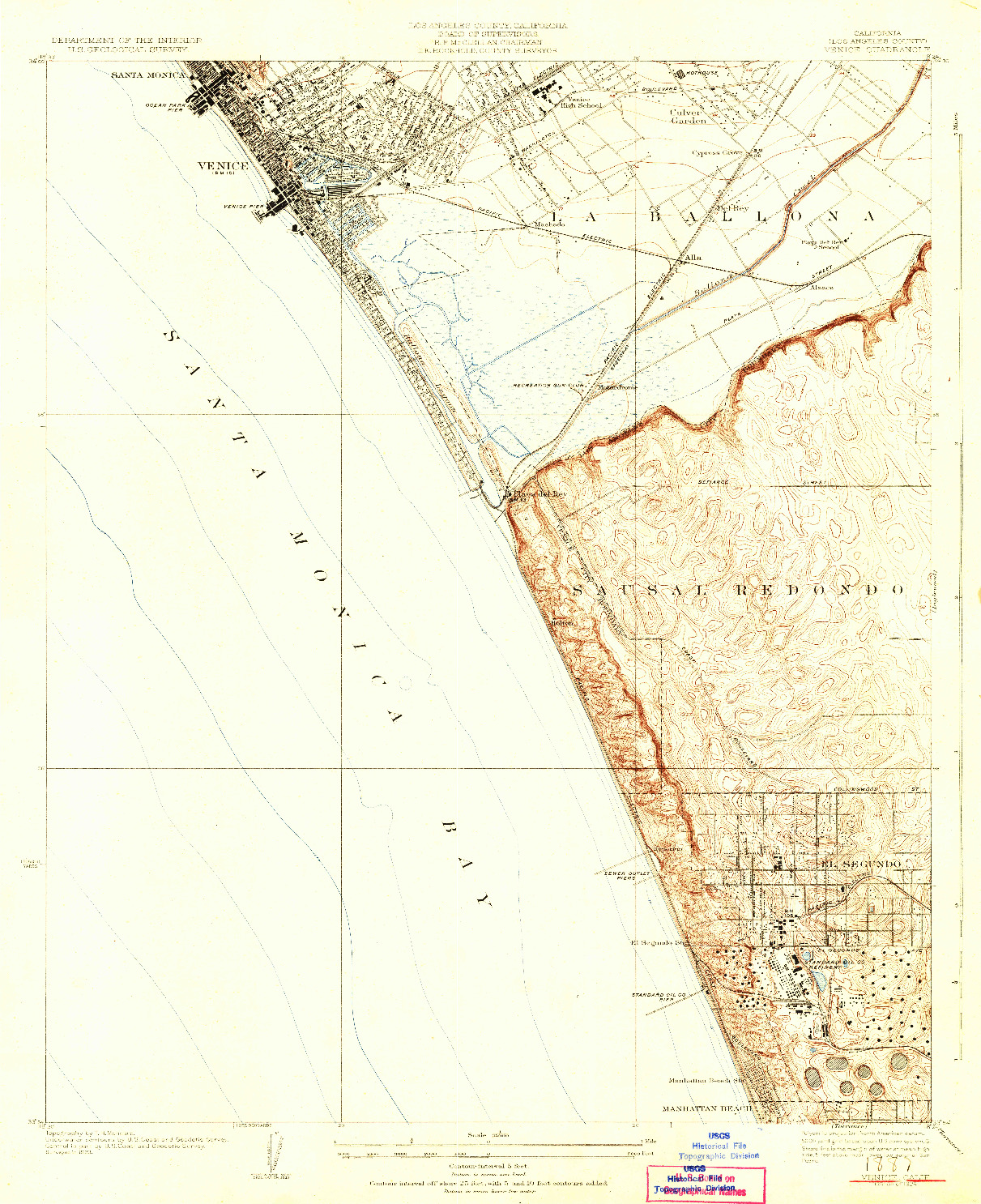 USGS 1:24000-SCALE QUADRANGLE FOR VENICE, CA 1924