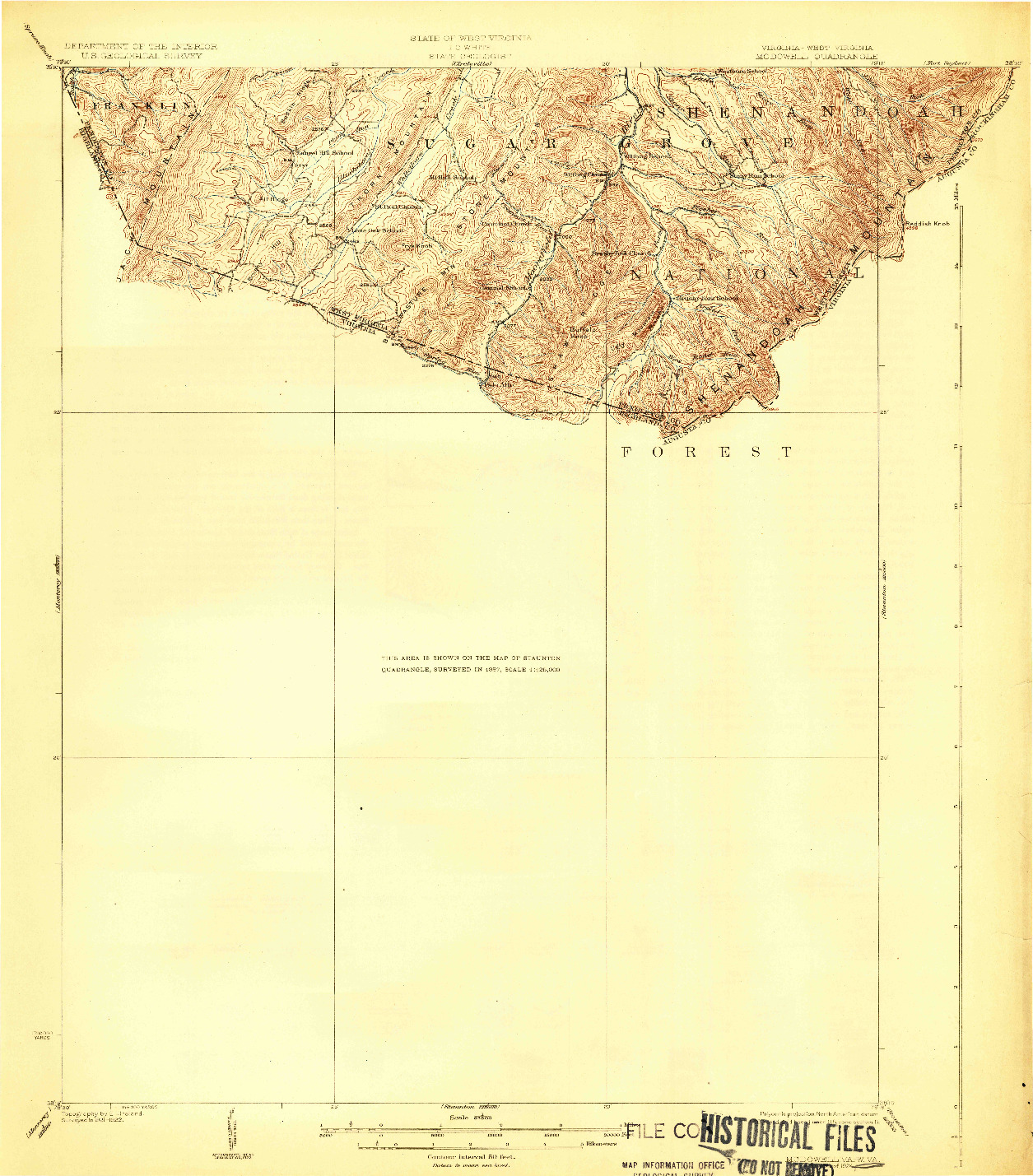 USGS 1:62500-SCALE QUADRANGLE FOR MC DOWELL, VA 1924