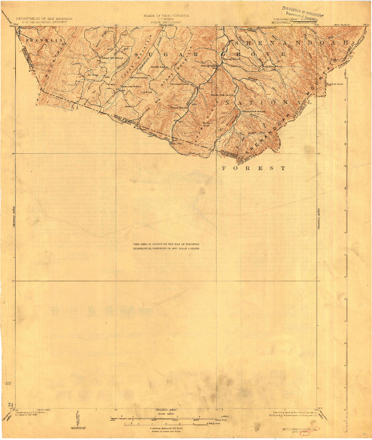 USGS 1:62500-SCALE QUADRANGLE FOR MC DOWELL, VA 1924