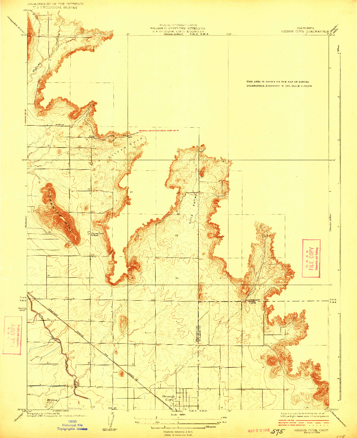 USGS 1:31680-SCALE QUADRANGLE FOR CITRUS COVE, CA 1924