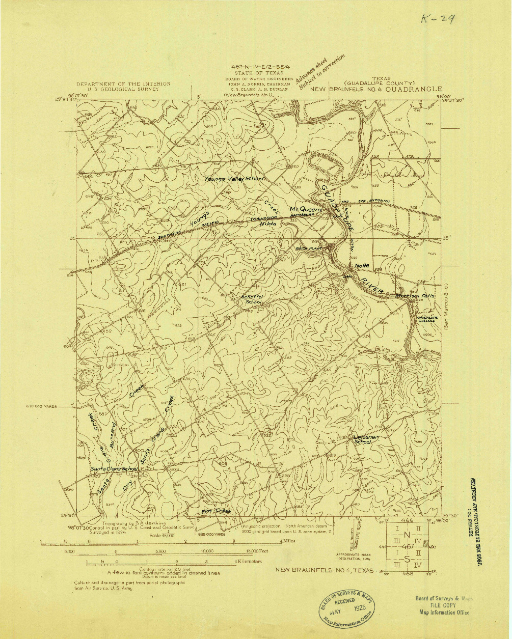 USGS 1:48000-SCALE QUADRANGLE FOR NEW BRAUNFELS NO 4, TX 1924