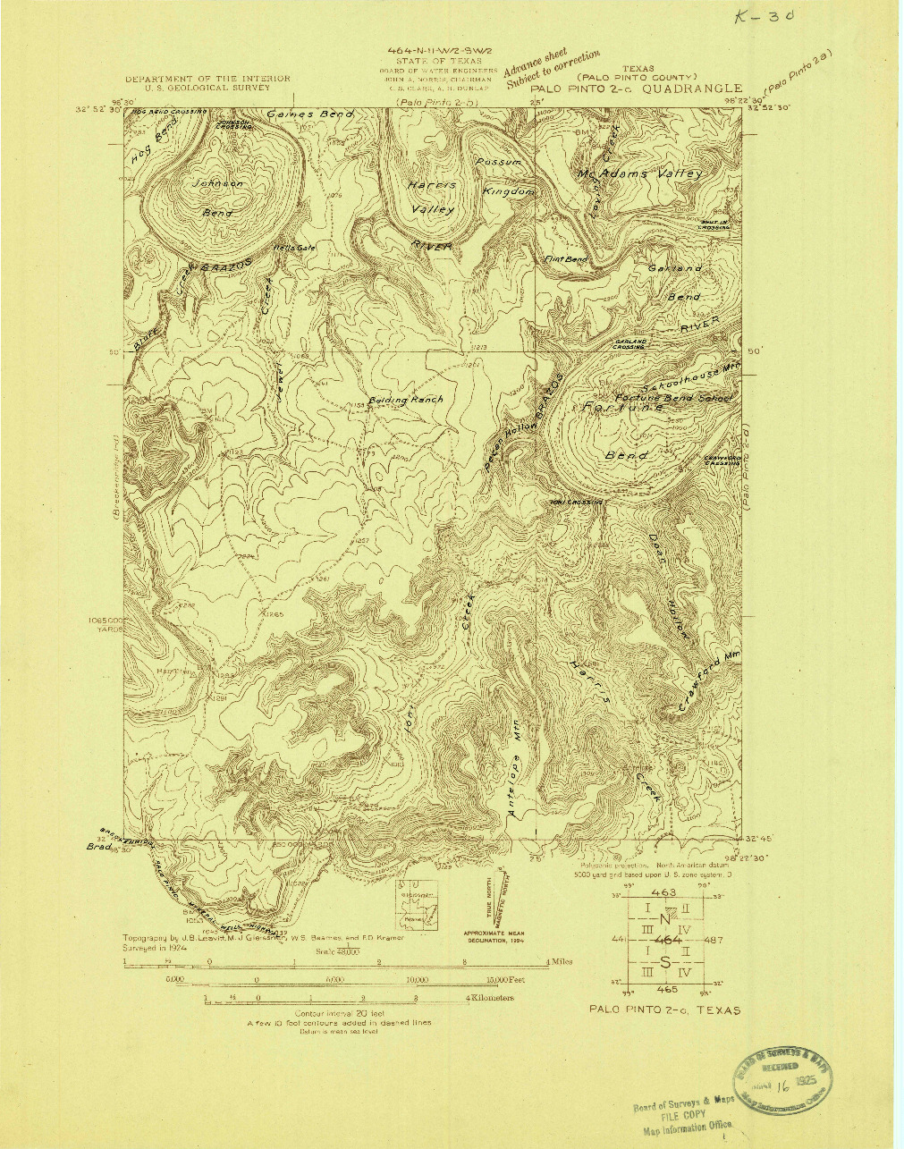 USGS 1:48000-SCALE QUADRANGLE FOR PALO PINTO 2-C, TX 1924