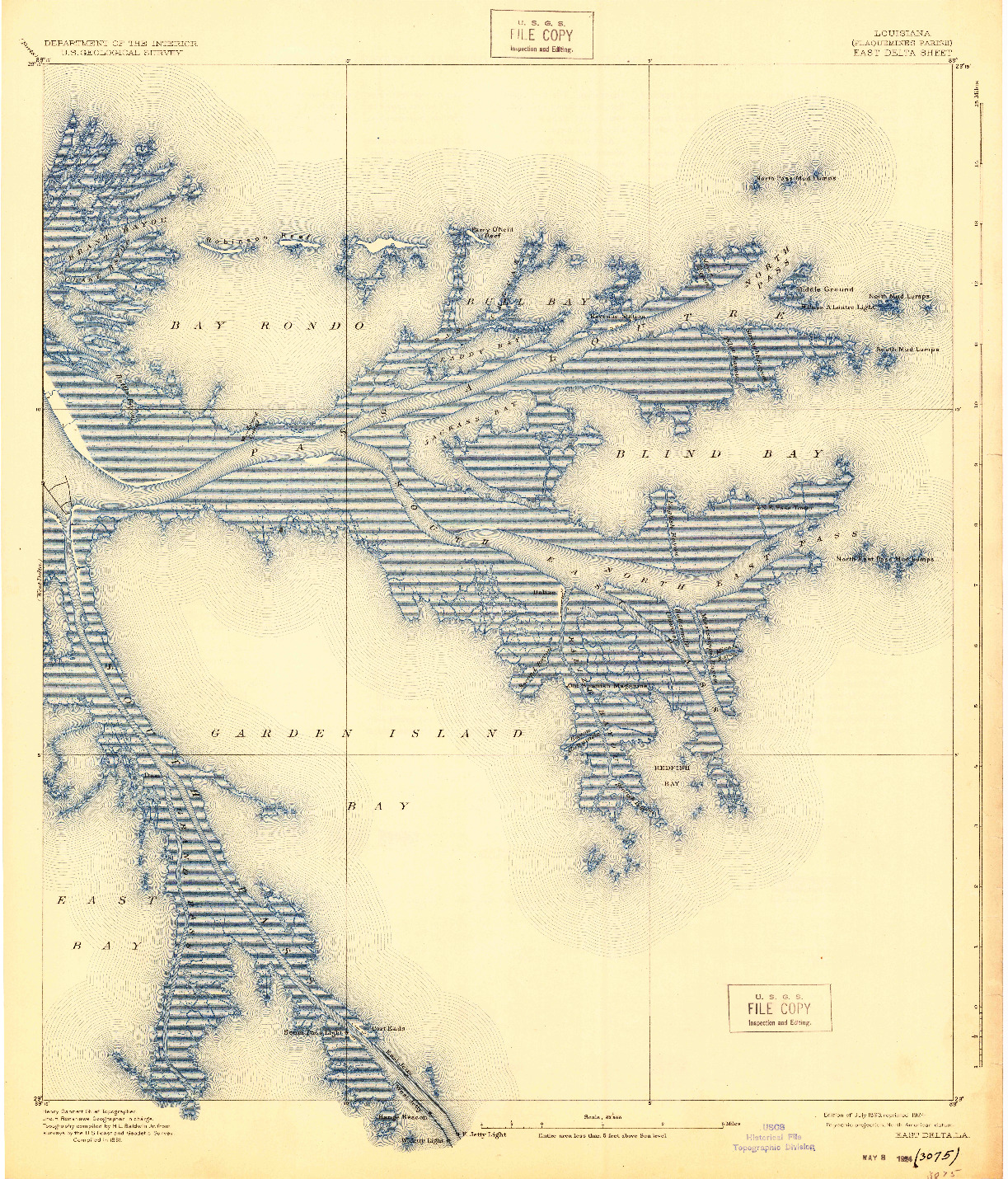 USGS 1:62500-SCALE QUADRANGLE FOR EAST DELTA, LA 1893