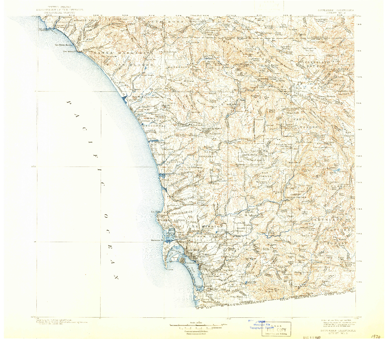 USGS 1:250000-SCALE QUADRANGLE FOR SOUTHERN CALIFORNIA SHEET NO. 2, CA 1904