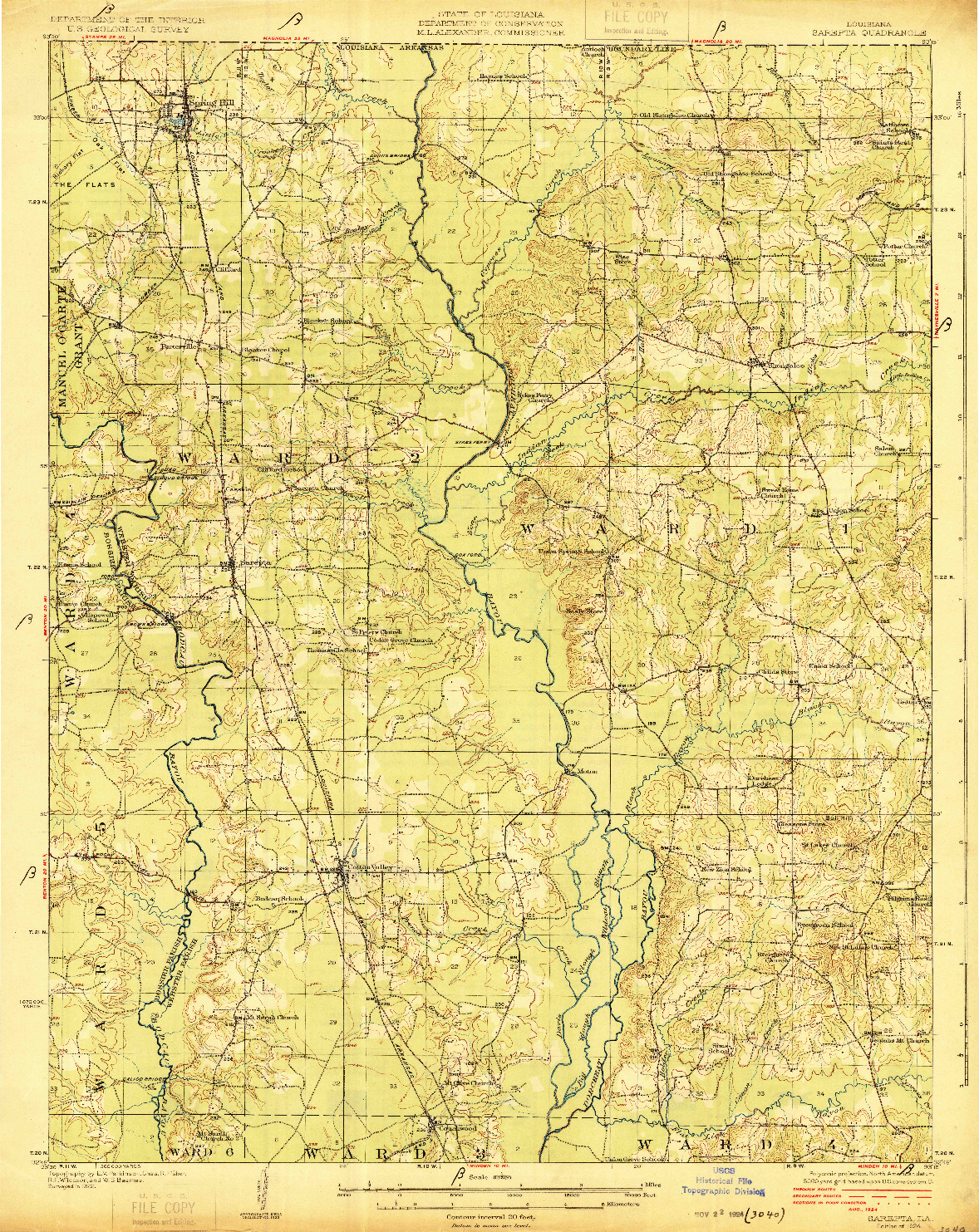 USGS 1:62500-SCALE QUADRANGLE FOR SAREPTA, LA 1924