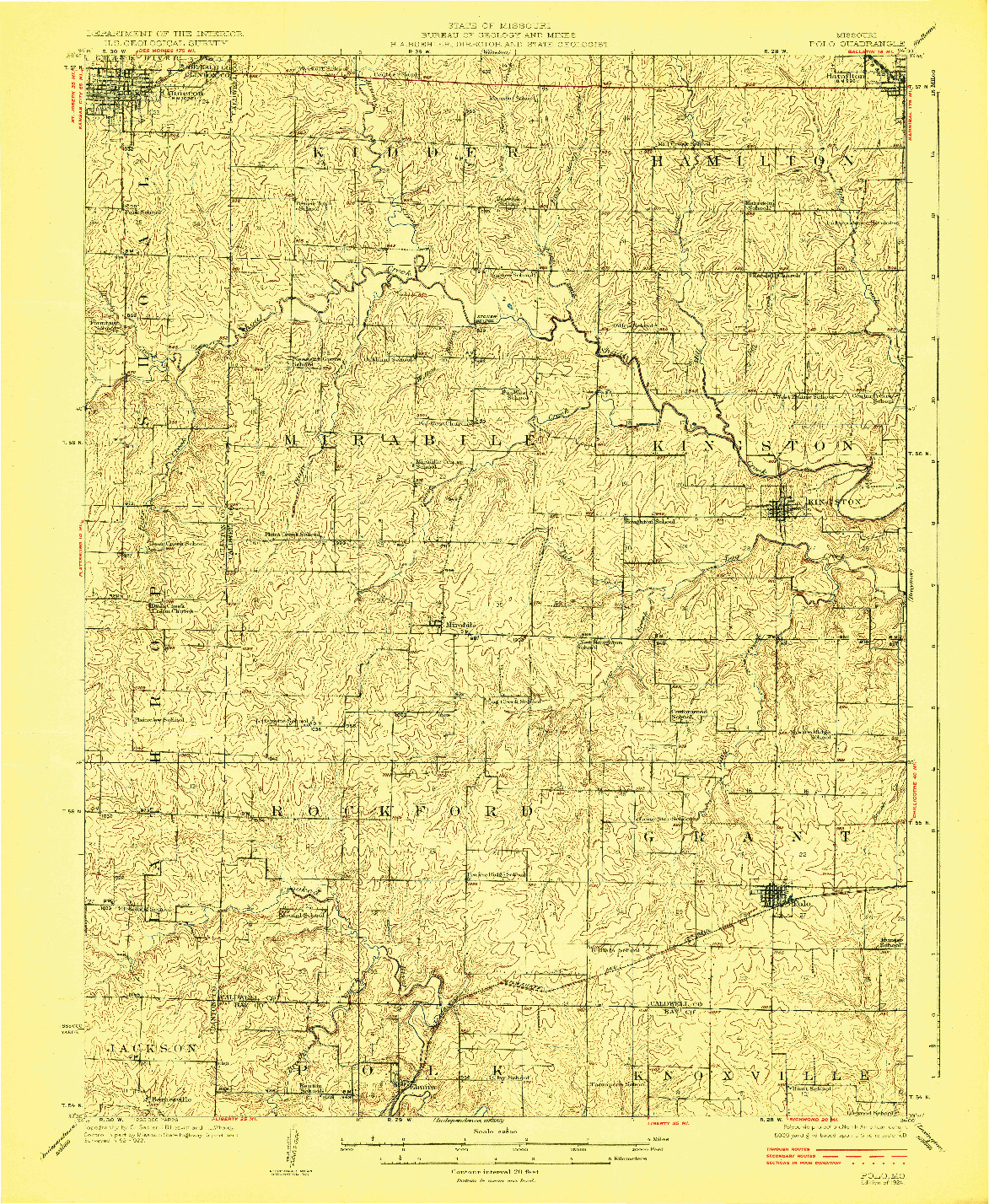 USGS 1:62500-SCALE QUADRANGLE FOR POLO, MO 1924