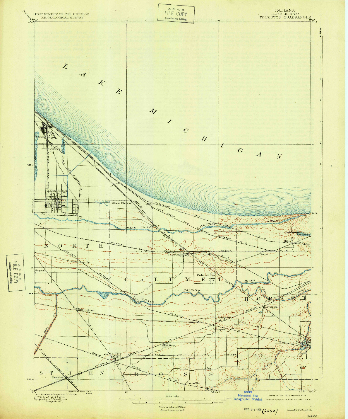 USGS 1:62500-SCALE QUADRANGLE FOR TOLESTON, IN 1900