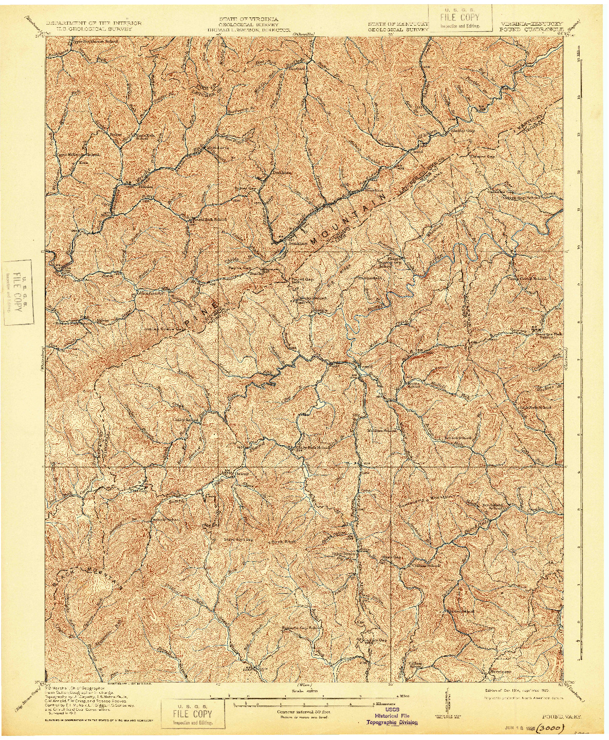 USGS 1:62500-SCALE QUADRANGLE FOR POUND, VA 1914