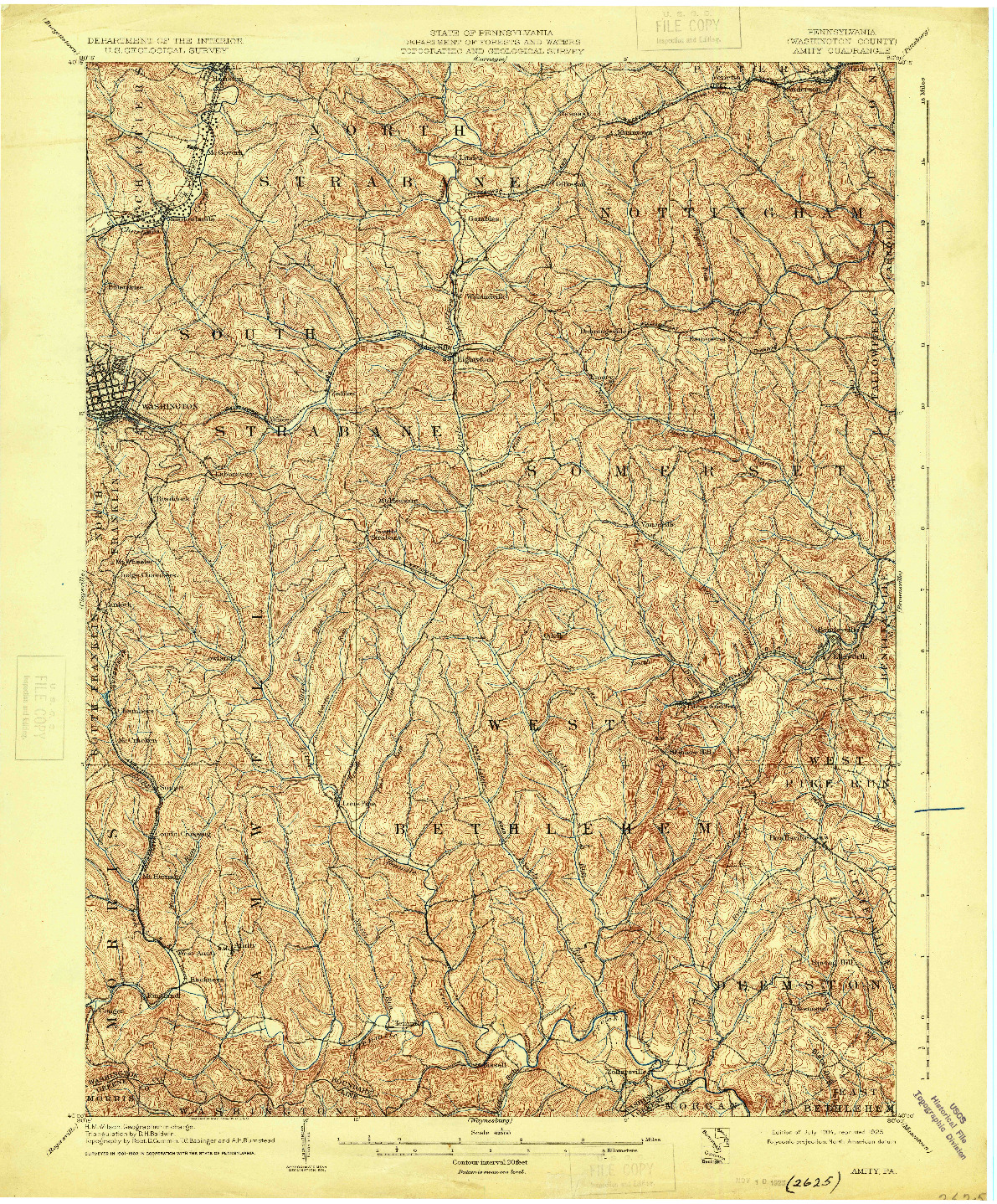 USGS 1:62500-SCALE QUADRANGLE FOR AMITY, PA 1904