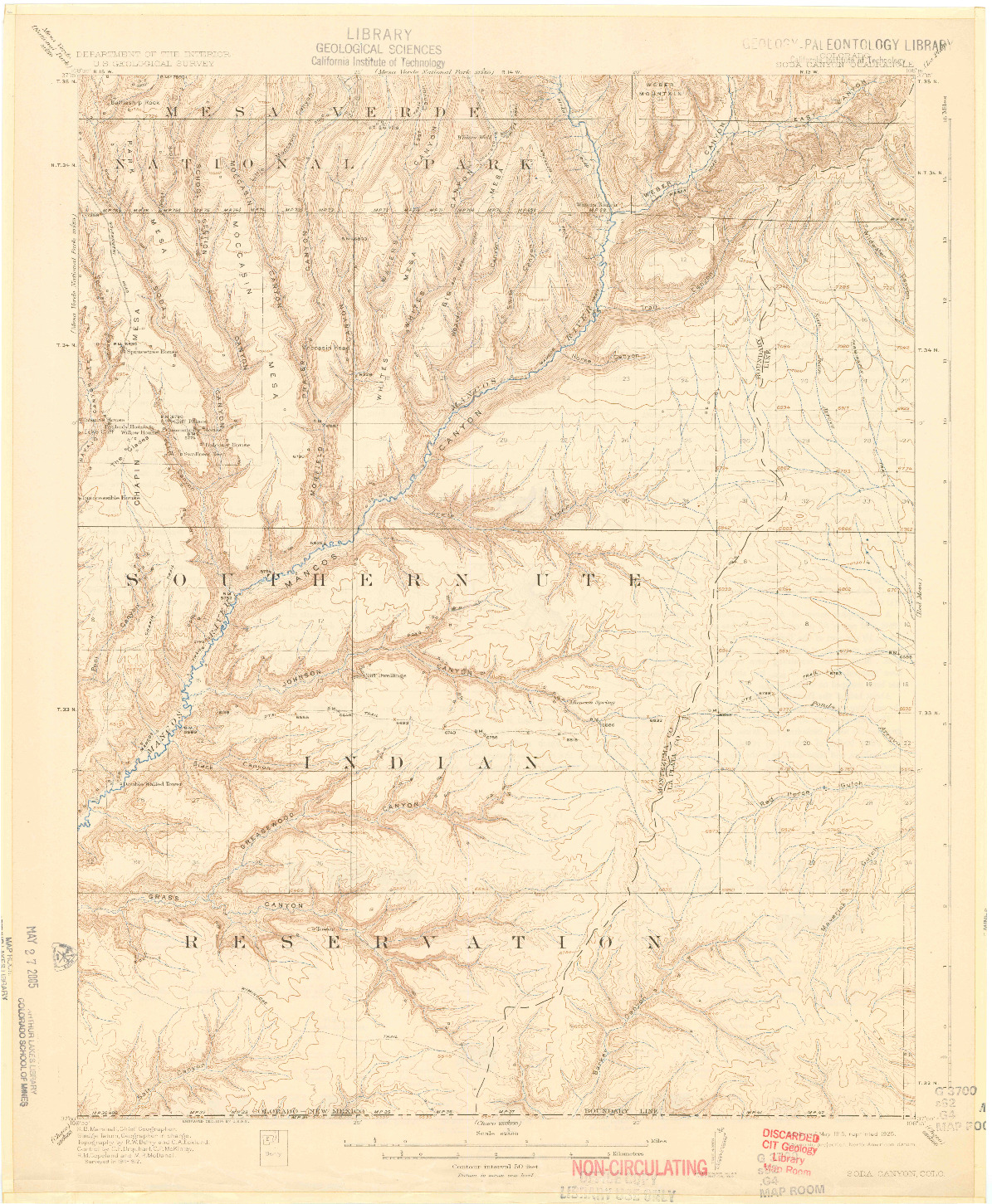 USGS 1:62500-SCALE QUADRANGLE FOR SODA CANYON, CO 1915