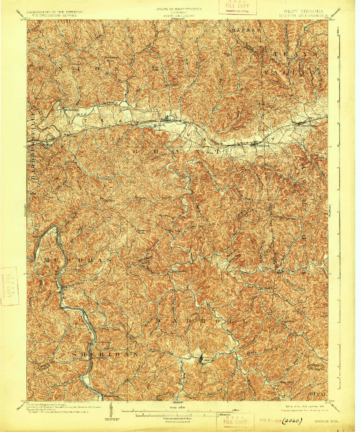 USGS 1:62500-SCALE QUADRANGLE FOR MIDKIFF, WV 1902