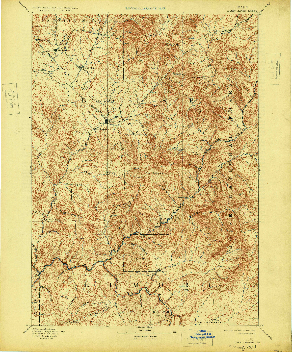 USGS 1:125000-SCALE QUADRANGLE FOR IDAHO BASIN, ID 1894