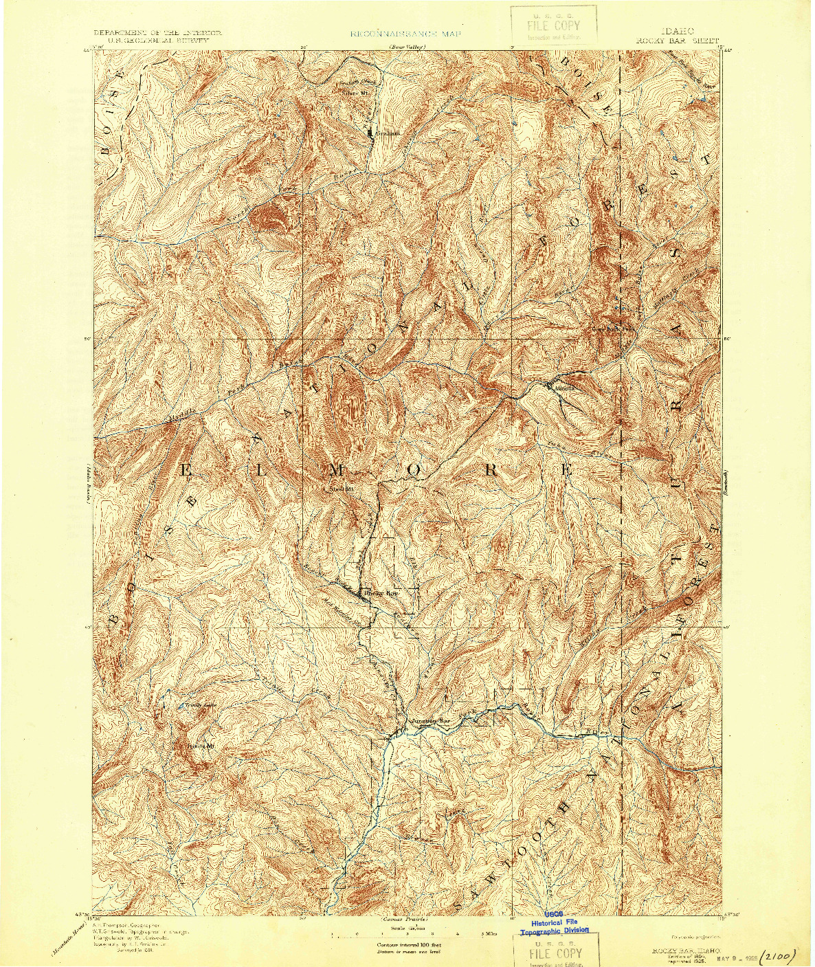 USGS 1:125000-SCALE QUADRANGLE FOR ROCKY BAR, ID 1894