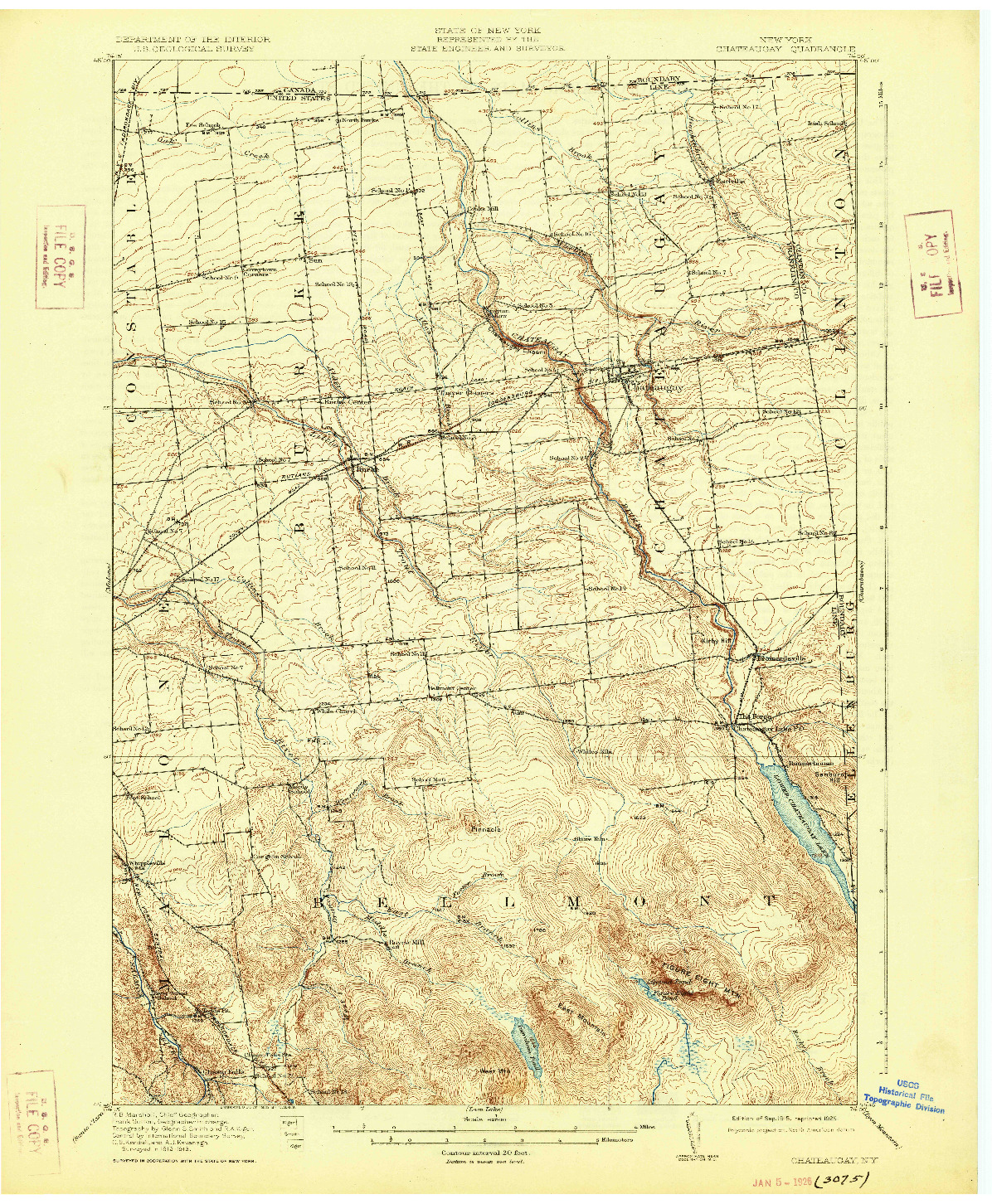 USGS 1:62500-SCALE QUADRANGLE FOR CHATEAUGAY, NY 1915