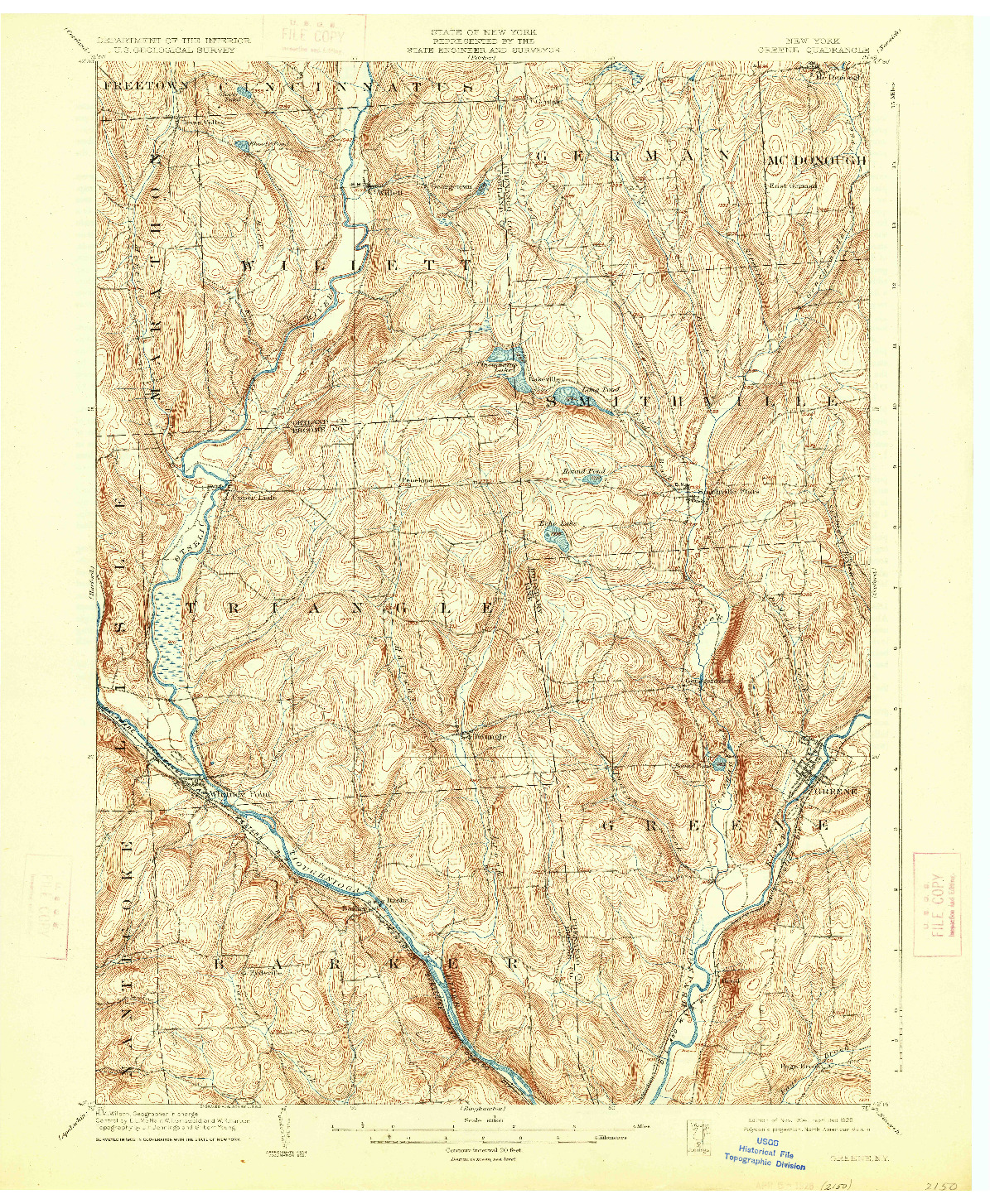 USGS 1:62500-SCALE QUADRANGLE FOR GREENE, NY 1904