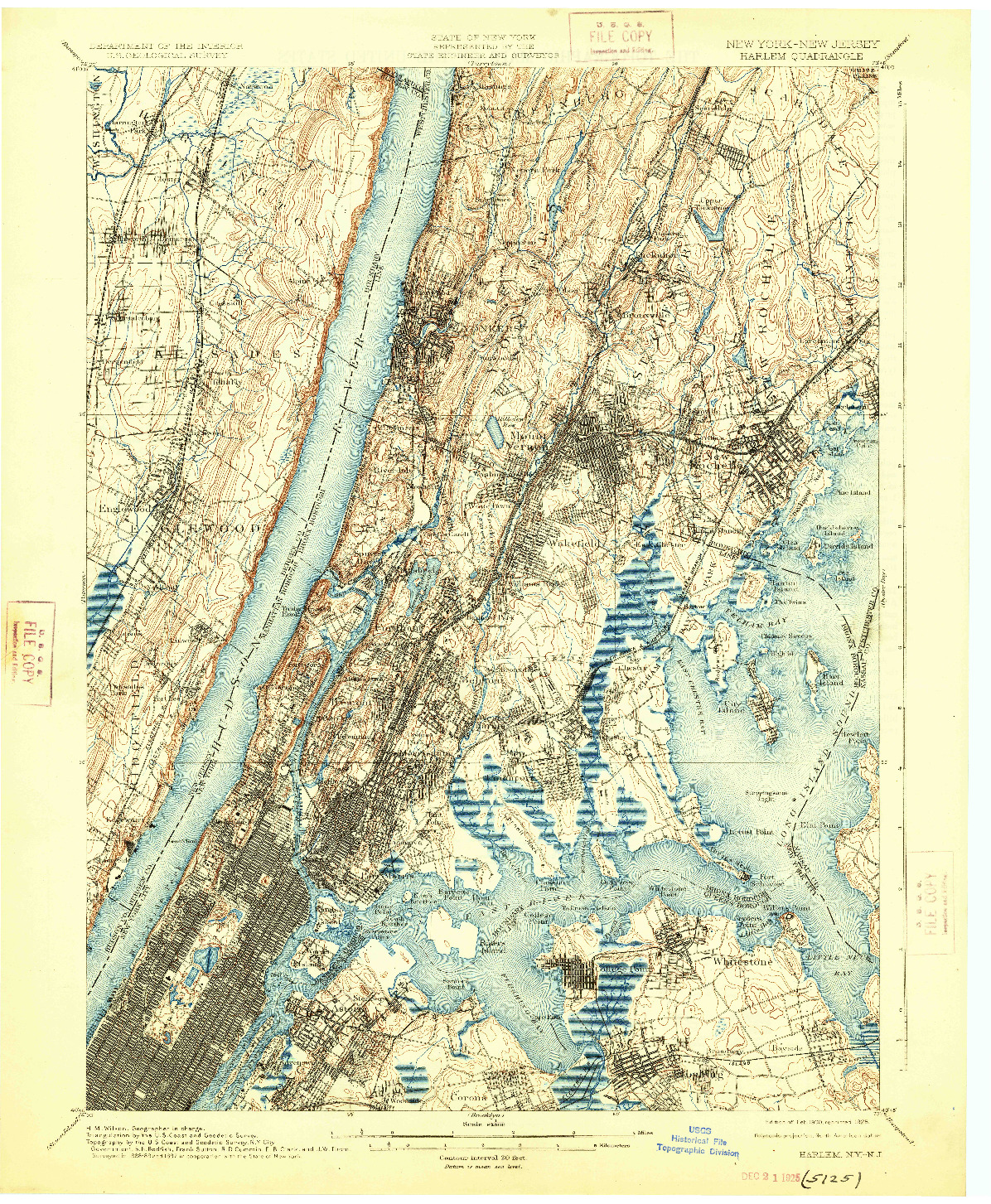 USGS 1:62500-SCALE QUADRANGLE FOR HARLEM, NY 1900