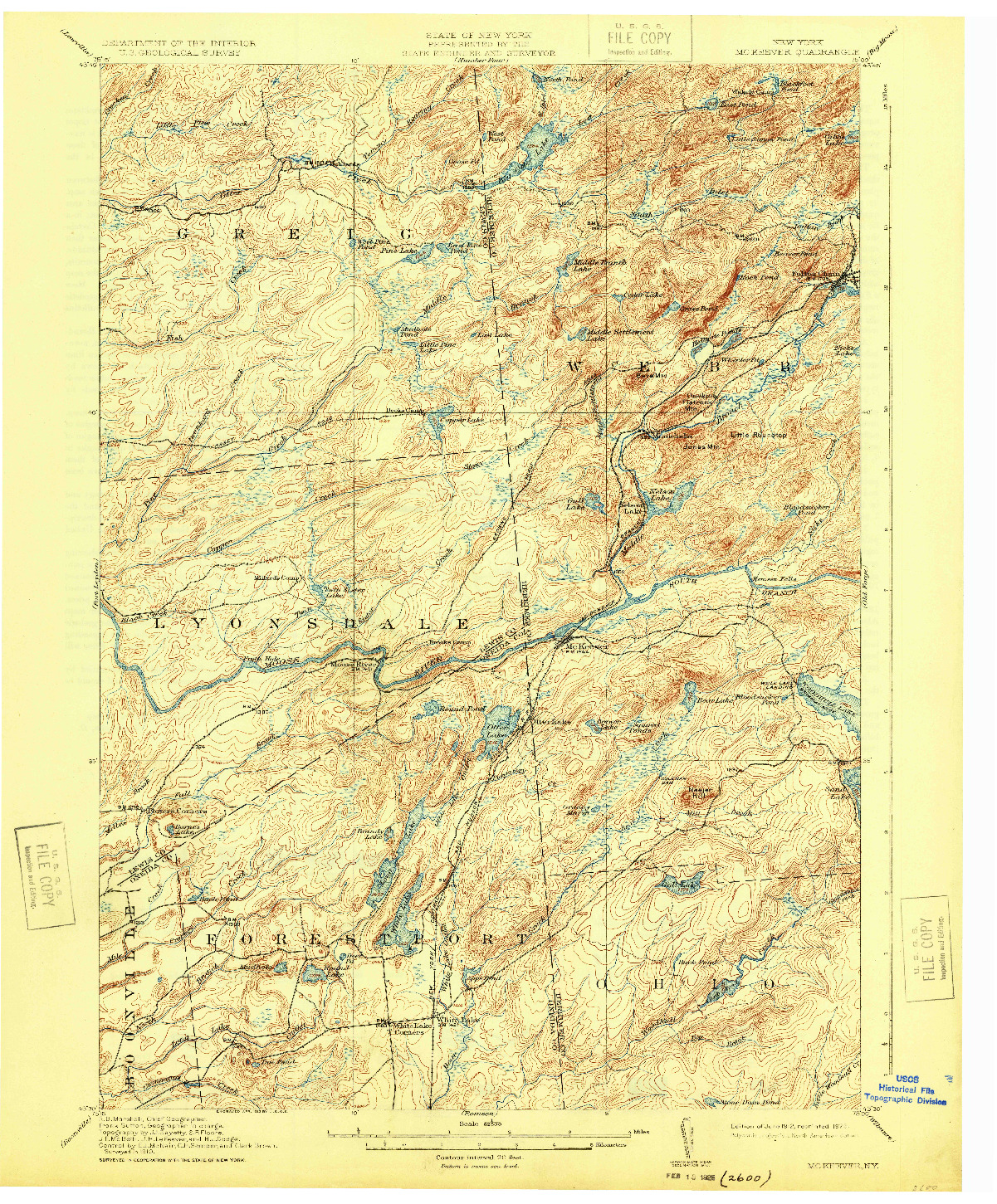 USGS 1:62500-SCALE QUADRANGLE FOR MC KEEVER, NY 1912