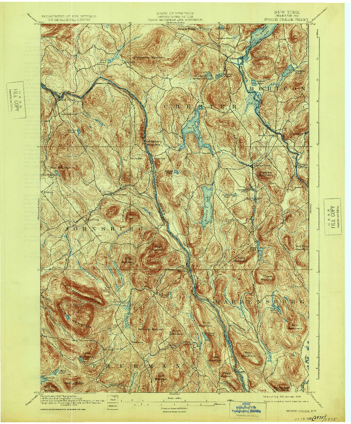 USGS 1:62500-SCALE QUADRANGLE FOR NORTH CREEK, NY 1897