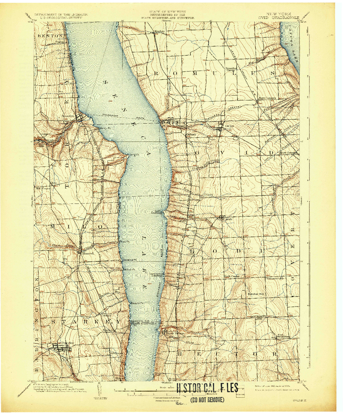 USGS 1:62500-SCALE QUADRANGLE FOR OVID, NY 1902