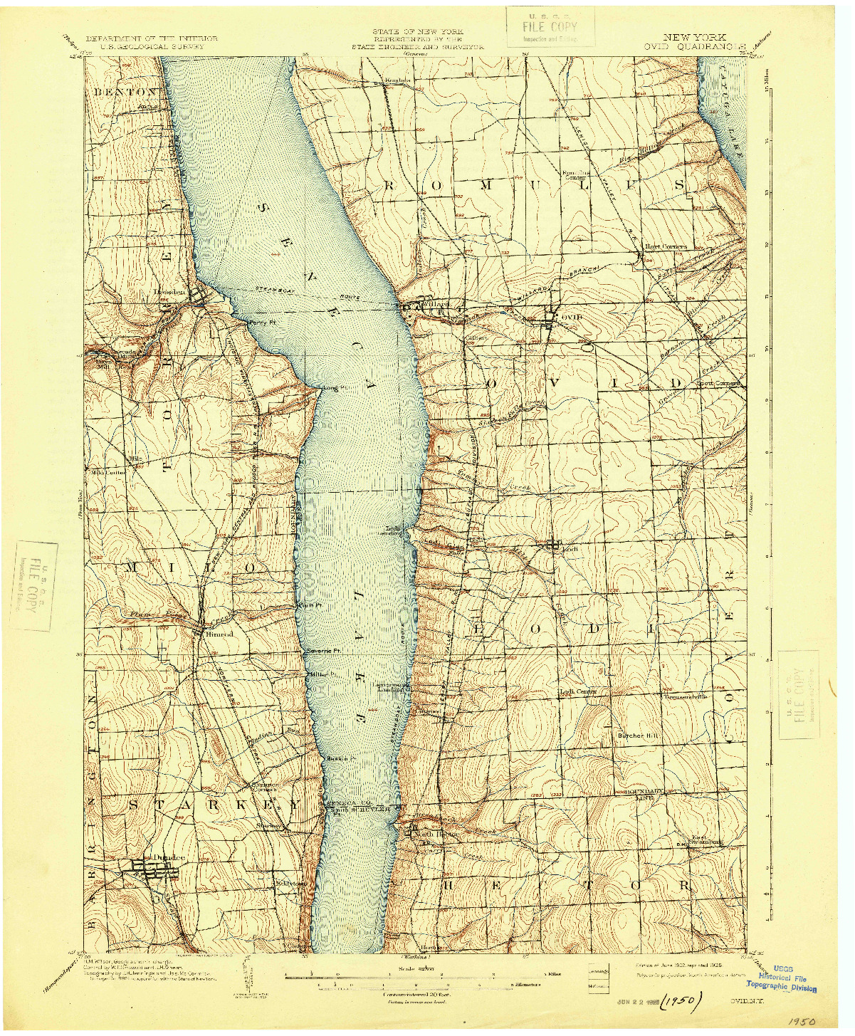 USGS 1:62500-SCALE QUADRANGLE FOR OVID, NY 1902