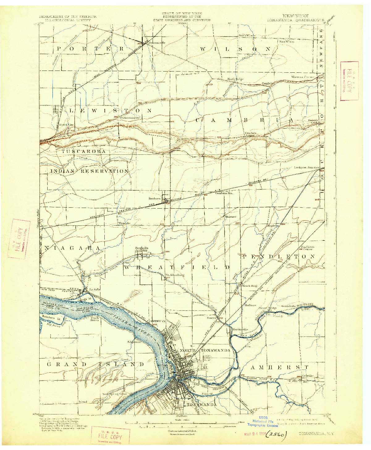 USGS 1:62500-SCALE QUADRANGLE FOR TONAWANDA, NY 1901