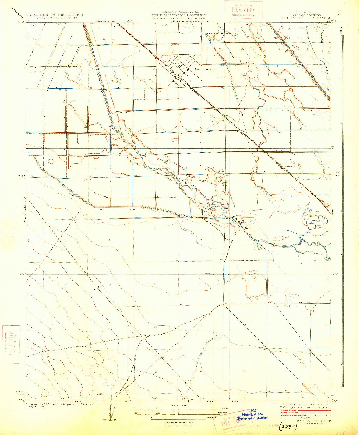 USGS 1:31680-SCALE QUADRANGLE FOR SAN JOAQUIN, CA 1925