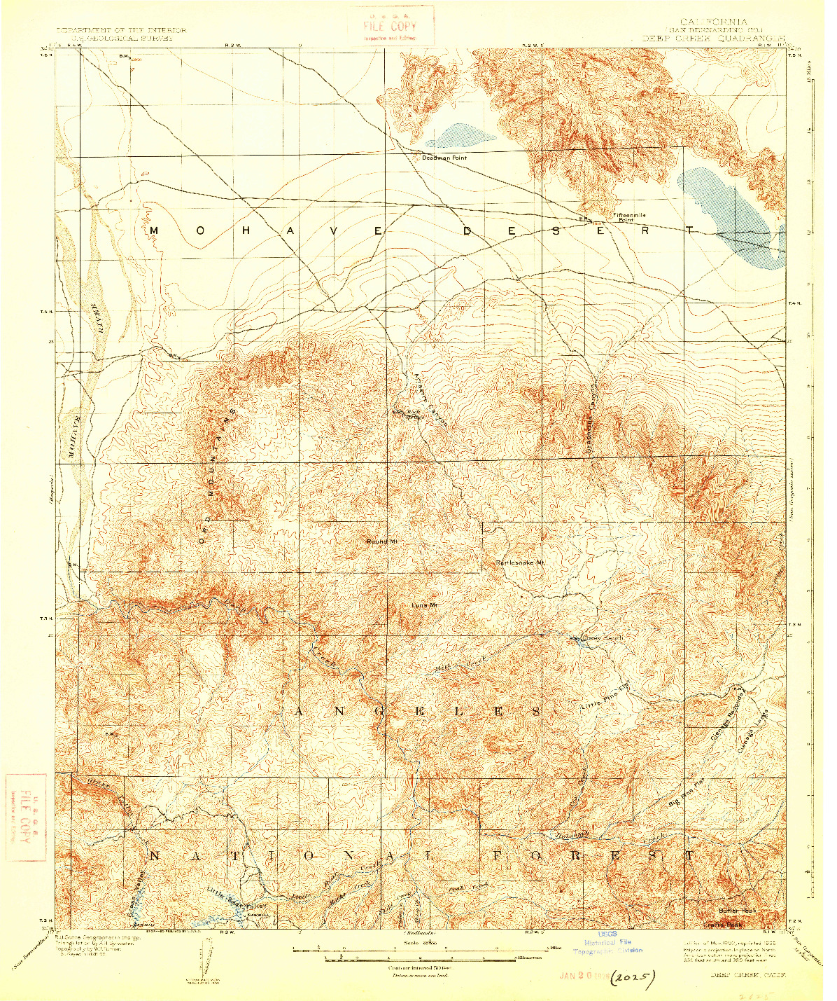 USGS 1:62500-SCALE QUADRANGLE FOR DEEP CREEK, CA 1902