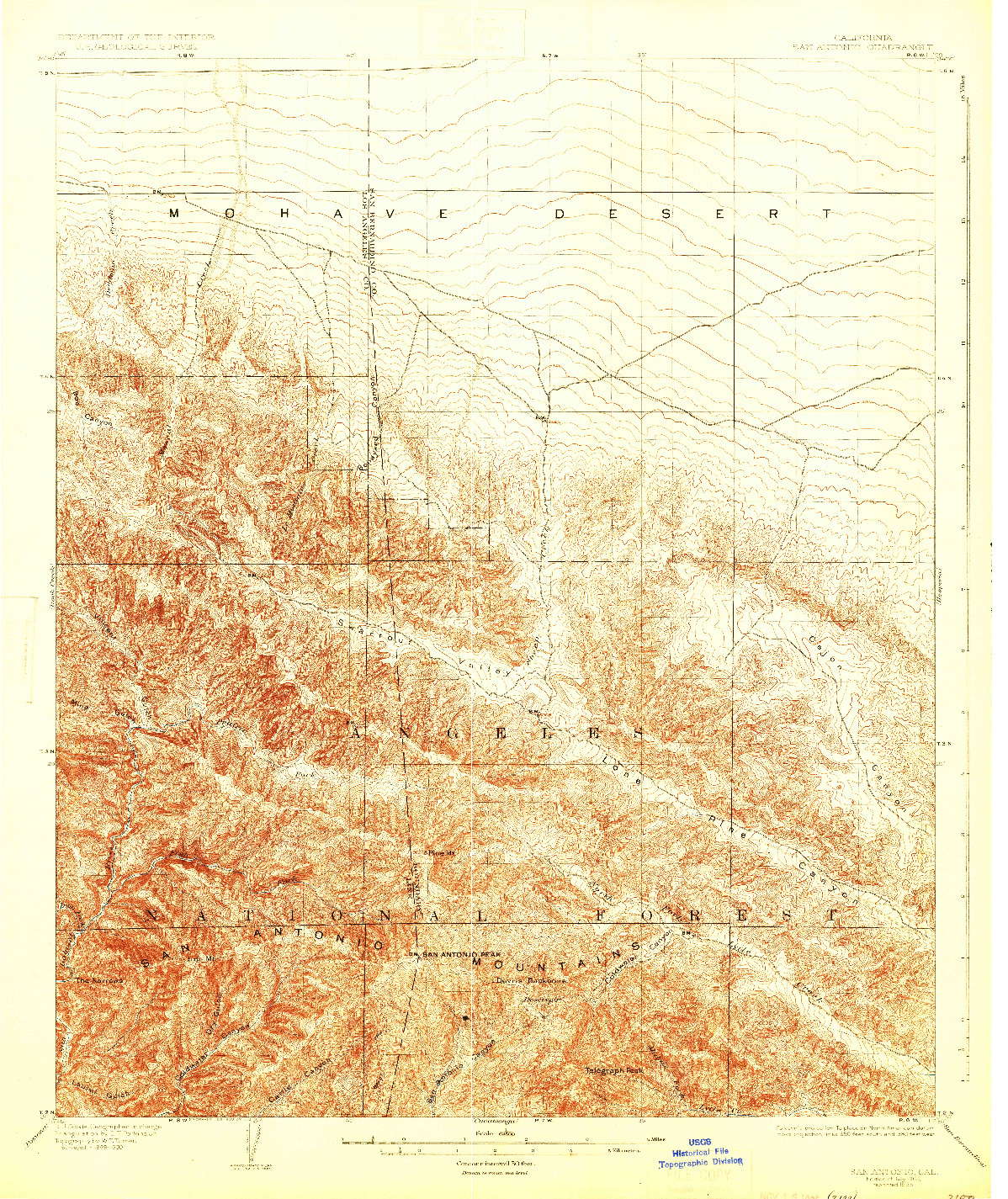 USGS 1:62500-SCALE QUADRANGLE FOR SAN ANTONIO, CA 1903