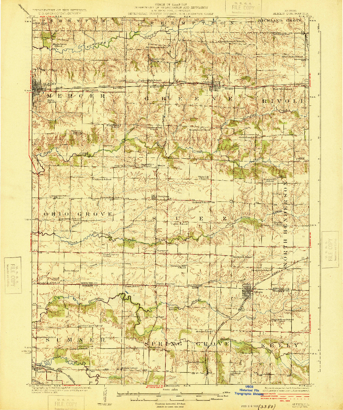 USGS 1:62500-SCALE QUADRANGLE FOR ALEXIS, IL 1925