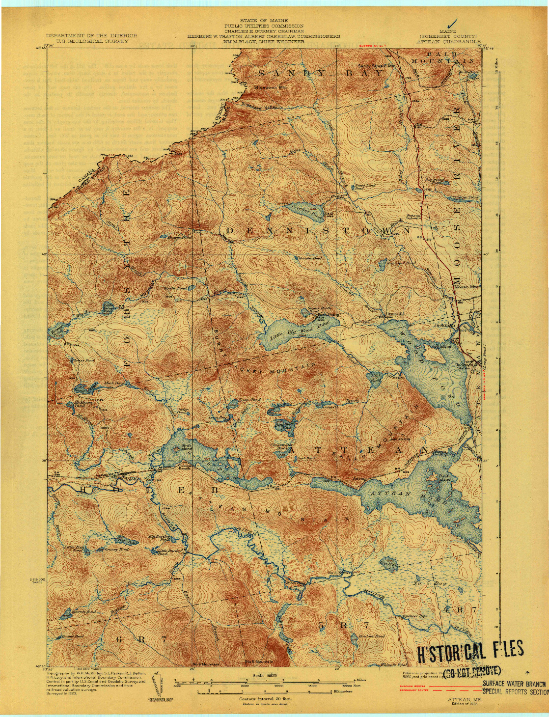 USGS 1:62500-SCALE QUADRANGLE FOR ATTEAN, ME 1925