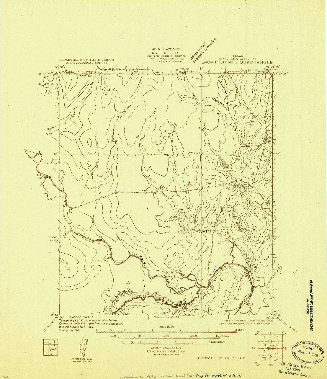 USGS 1:48000-SCALE QUADRANGLE FOR CROWTHER NO. 3, TX 1925