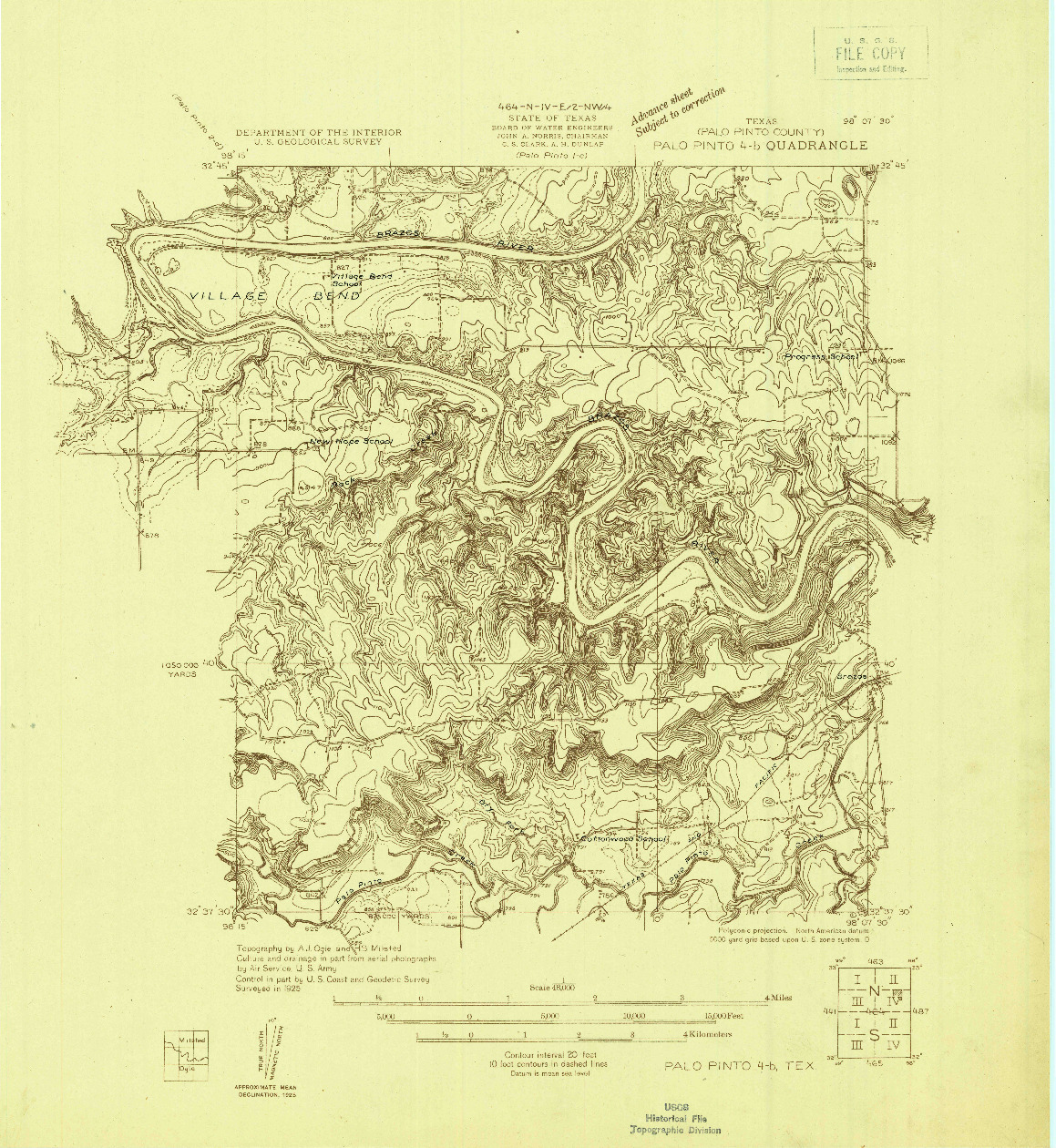 USGS 1:48000-SCALE QUADRANGLE FOR PALO PINTO 4-B, TX 1925