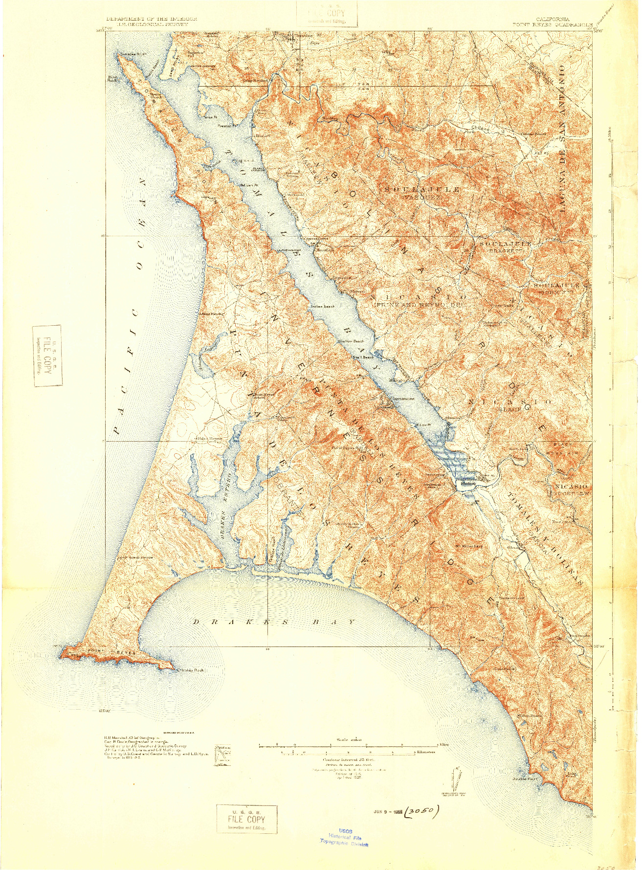 USGS 1:62500-SCALE QUADRANGLE FOR POINT REYES, CA 1918