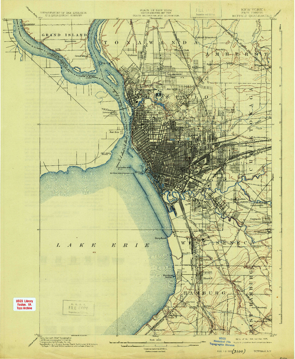 USGS 1:62500-SCALE QUADRANGLE FOR BUFFALO, NY 1901