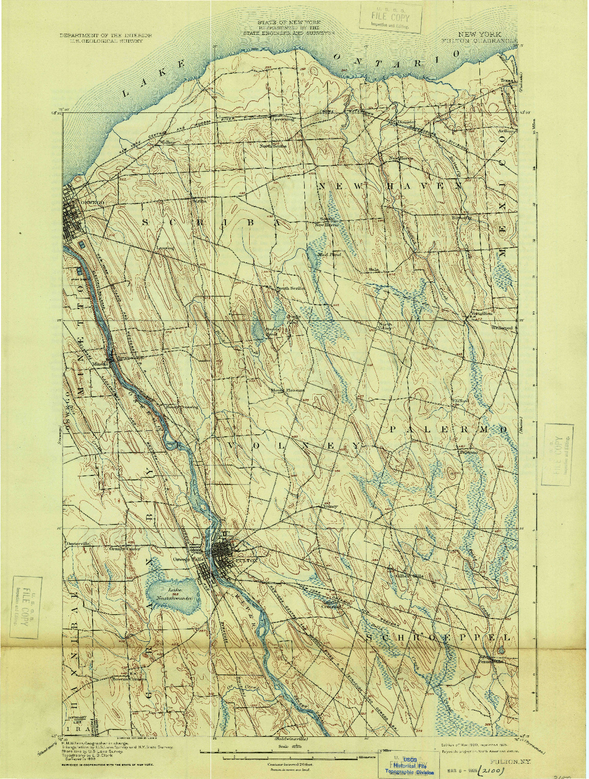 USGS 1:62500-SCALE QUADRANGLE FOR FULTON, NY 1900