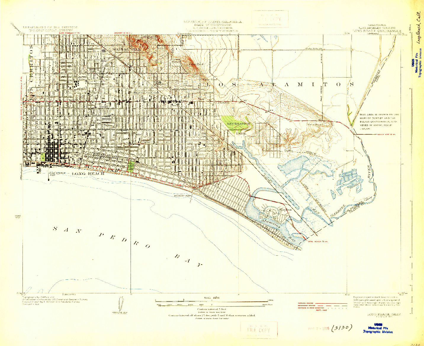 USGS 1:24000-SCALE QUADRANGLE FOR LONG BEACH, CA 1925