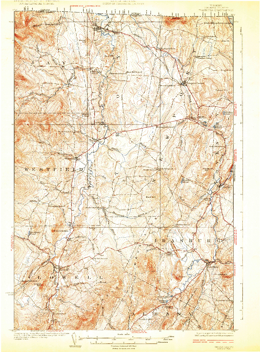 USGS 1:62500-SCALE QUADRANGLE FOR IRASBURG, VT 1925