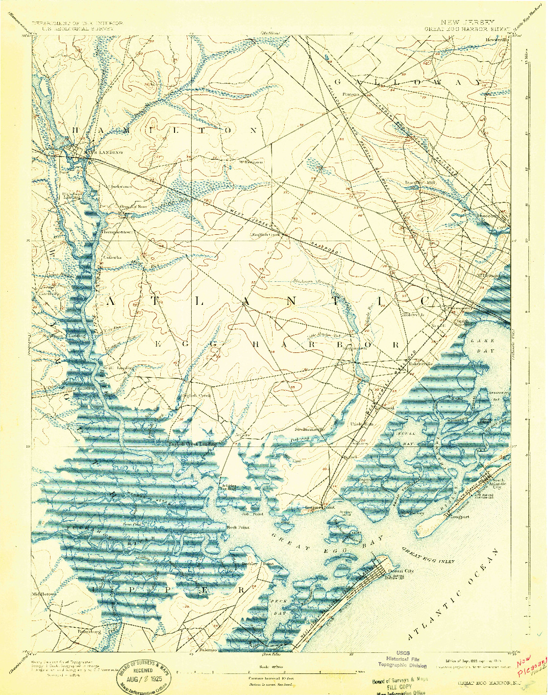 USGS 1:62500-SCALE QUADRANGLE FOR GREAT EGG HARBOR, NJ 1893