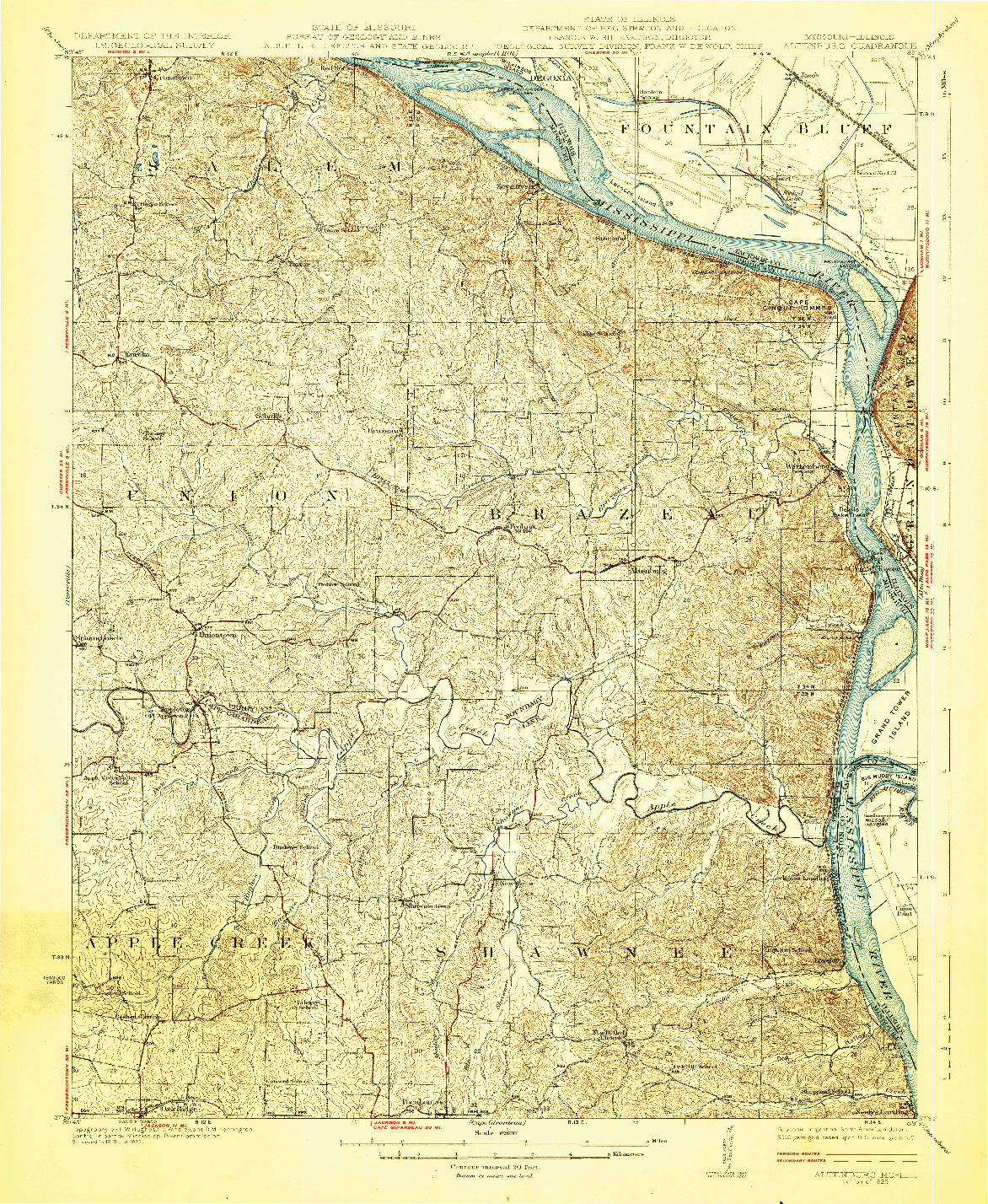 USGS 1:62500-SCALE QUADRANGLE FOR ALTENBURG, MO 1925