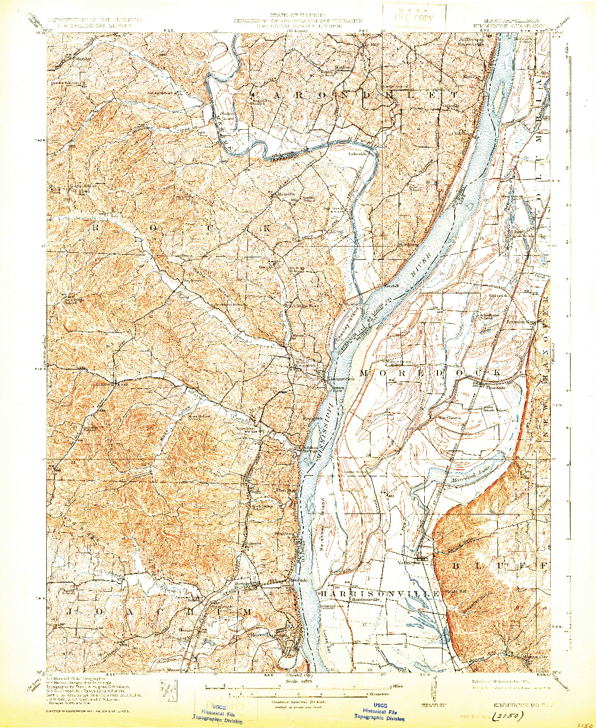 USGS 1:62500-SCALE QUADRANGLE FOR KIMMSWICK, MO 1916