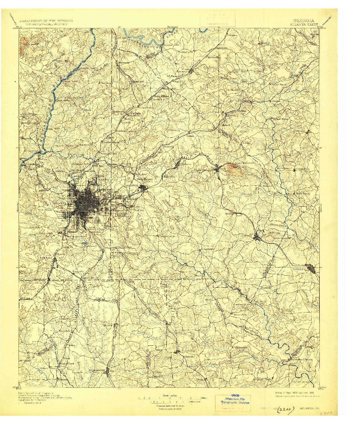 USGS 1:125000-SCALE QUADRANGLE FOR ATLANTA, GA 1895