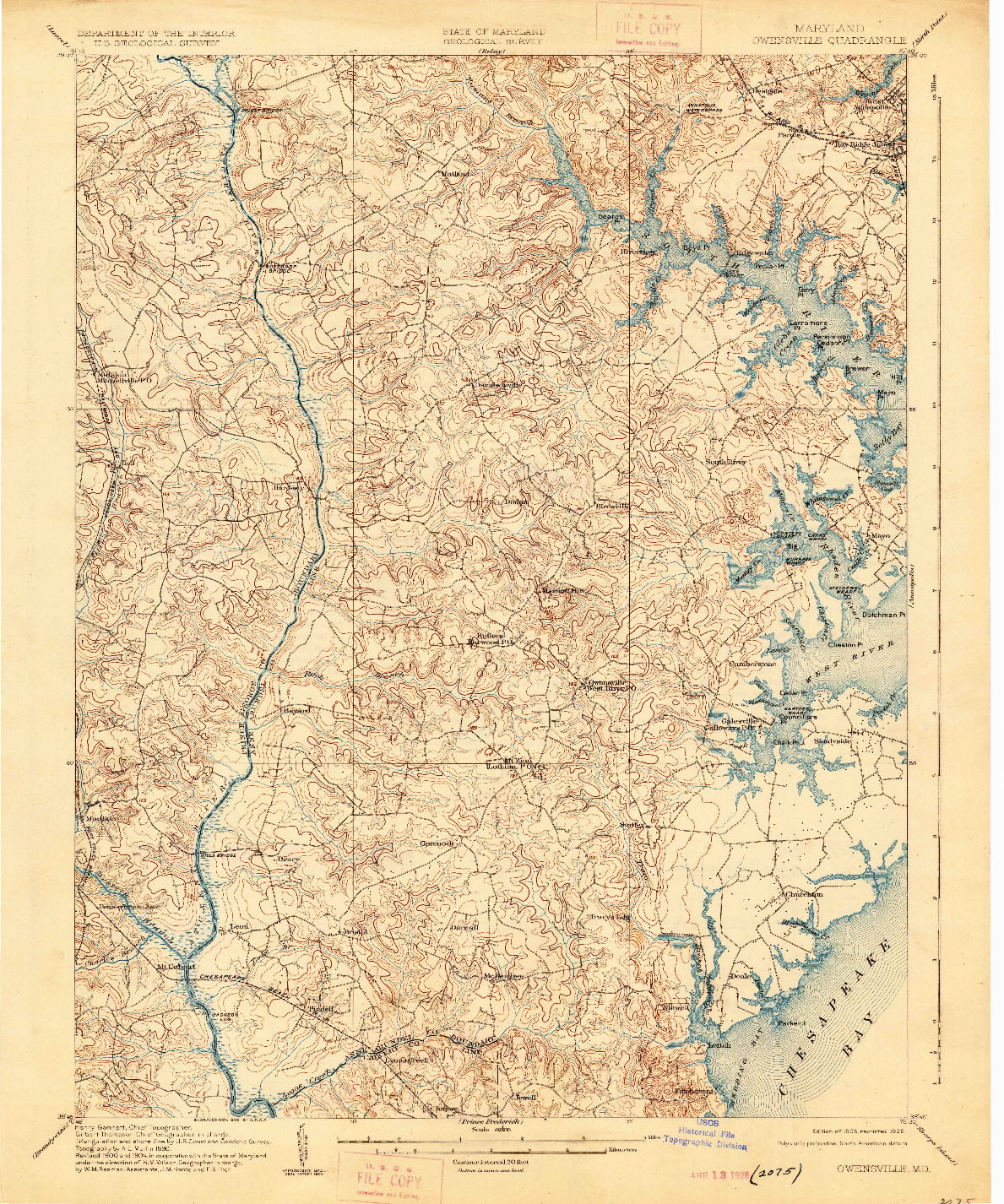 USGS 1:62500-SCALE QUADRANGLE FOR OWENSVILLE, MD 1905