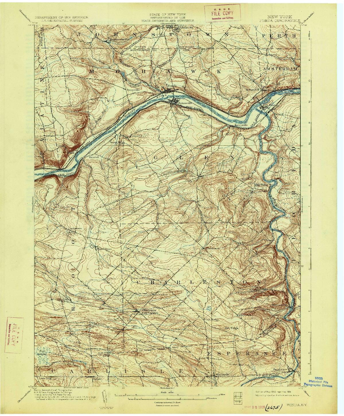 USGS 1:62500-SCALE QUADRANGLE FOR FONDA, NY 1902