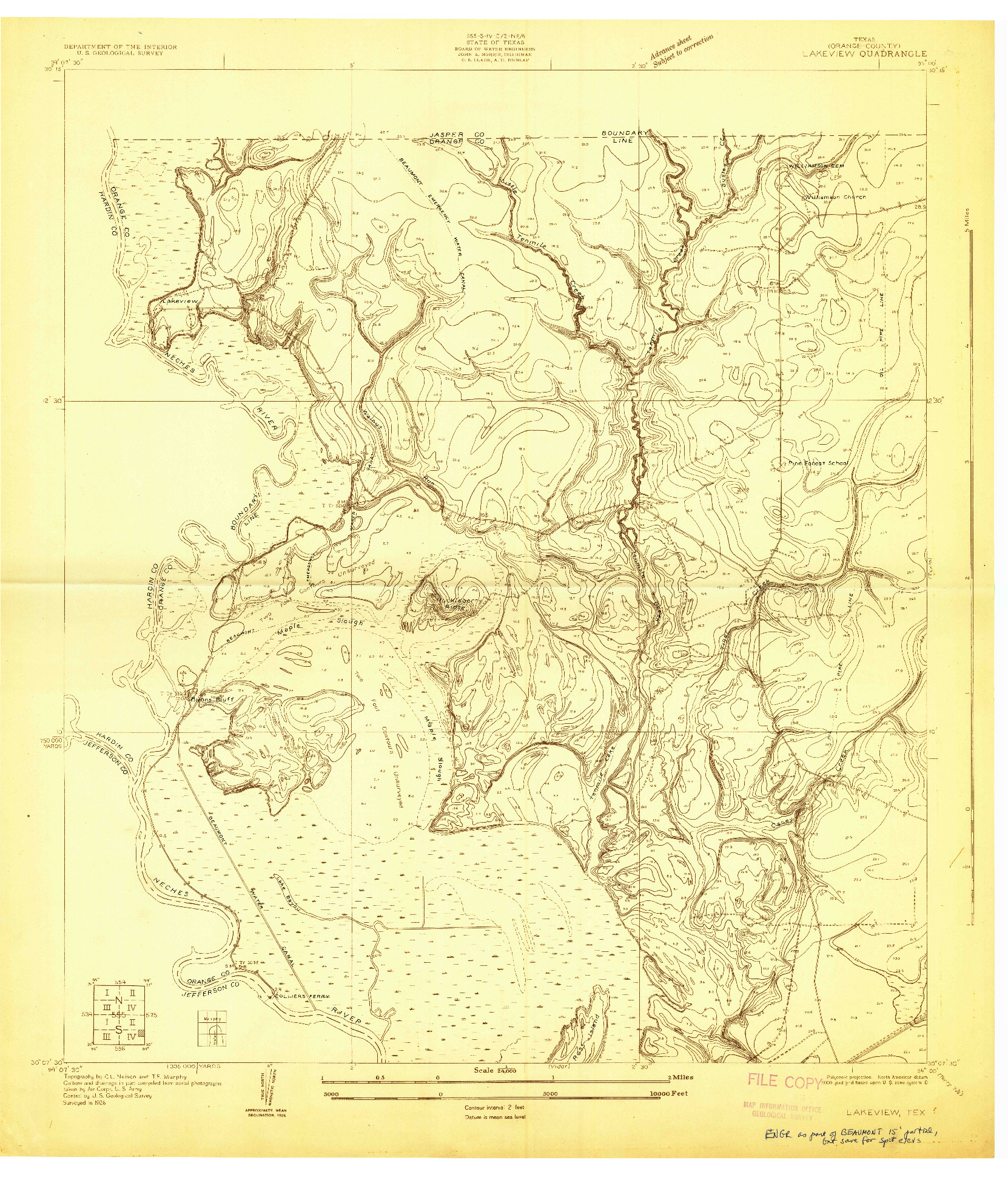 USGS 1:24000-SCALE QUADRANGLE FOR LAKEVIEW, TX 1926