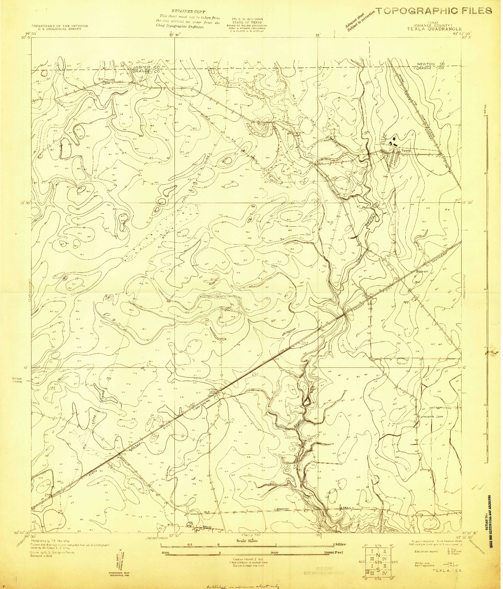 USGS 1:24000-SCALE QUADRANGLE FOR TEXLA, TX 1926