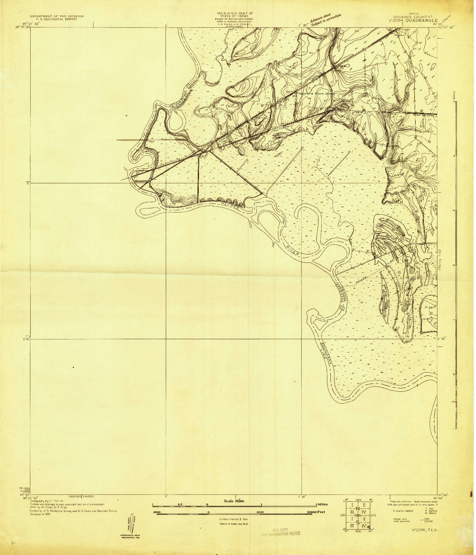 USGS 1:24000-SCALE QUADRANGLE FOR VIDOR, TX 1926