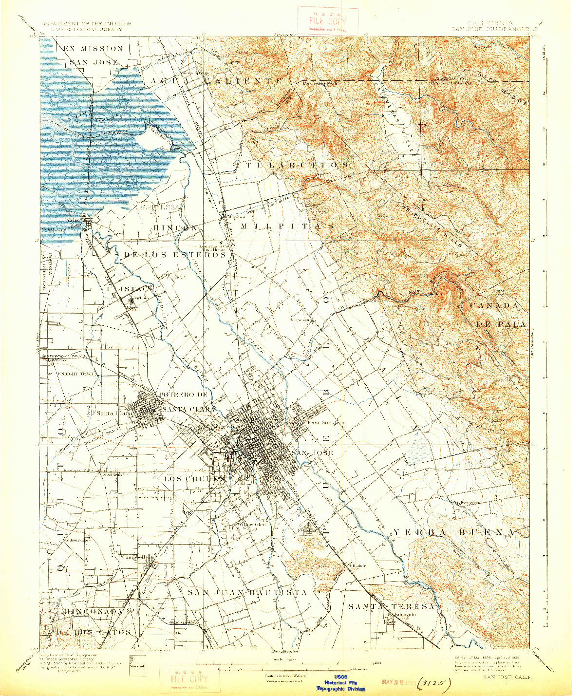 USGS 1:62500-SCALE QUADRANGLE FOR SAN JOSE, CA 1899