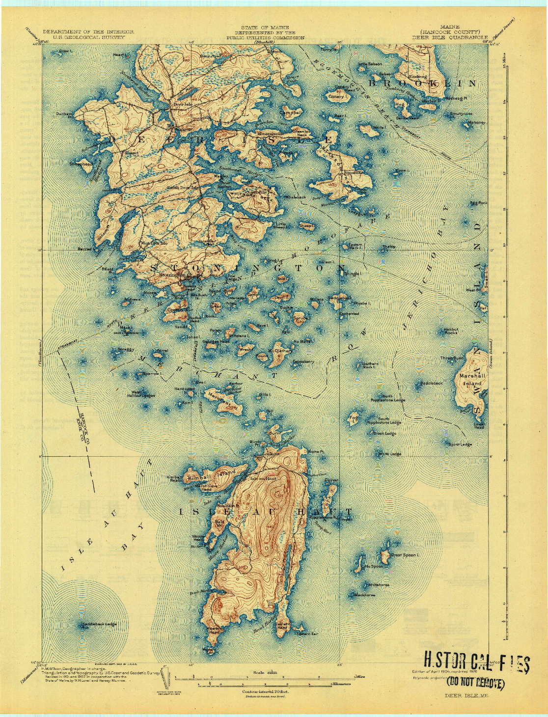 USGS 1:62500-SCALE QUADRANGLE FOR DEER ISLE, ME 1904